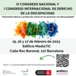 IV Congreso Nacional y I Congreso Internacional de Derecho de la Discapacidad.