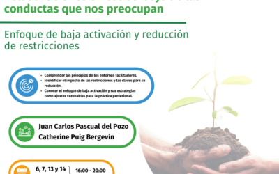 Formación «Actualizaciones en el abordaje de las conductas que nos preocupan: enfoque de baja activación y reducción de restricciones.»