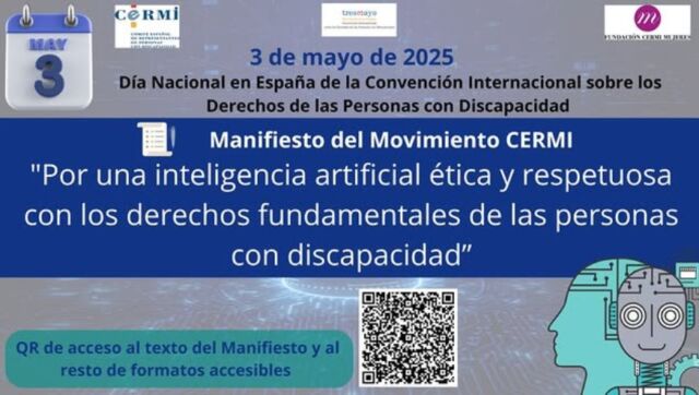 📅 3 de mayo | Día Nacional de la Convención sobre los Derechos de las Personas con Discapacidad

En FESPAU nos sumamos al manifiesto del Movimiento @cermi_estatal:

🧠💻 “Por una inteligencia artificial ética y respetuosa con los derechos fundamentales de las personas con discapacidad”

La IA debe ser una herramienta de inclusión, no de exclusión.
⚠️ No podemos permitir que los sesgos, la falta de accesibilidad o la invisibilidad en los datos vulneren nuestros derechos.

📢 Reclamamos transparencia, supervisión humana y participación activa de las personas con discapacidad.

🤝 ¡Porque nada será inteligente si no es inclusivo!

#IAInclusiva #DerechosDiscapacidad #3DeMayo #CERMI #FESPAU #Discapacidad #ConvenciónONU #TecnologíaÉtica #TecnologíaAccesible #autismo #TEA